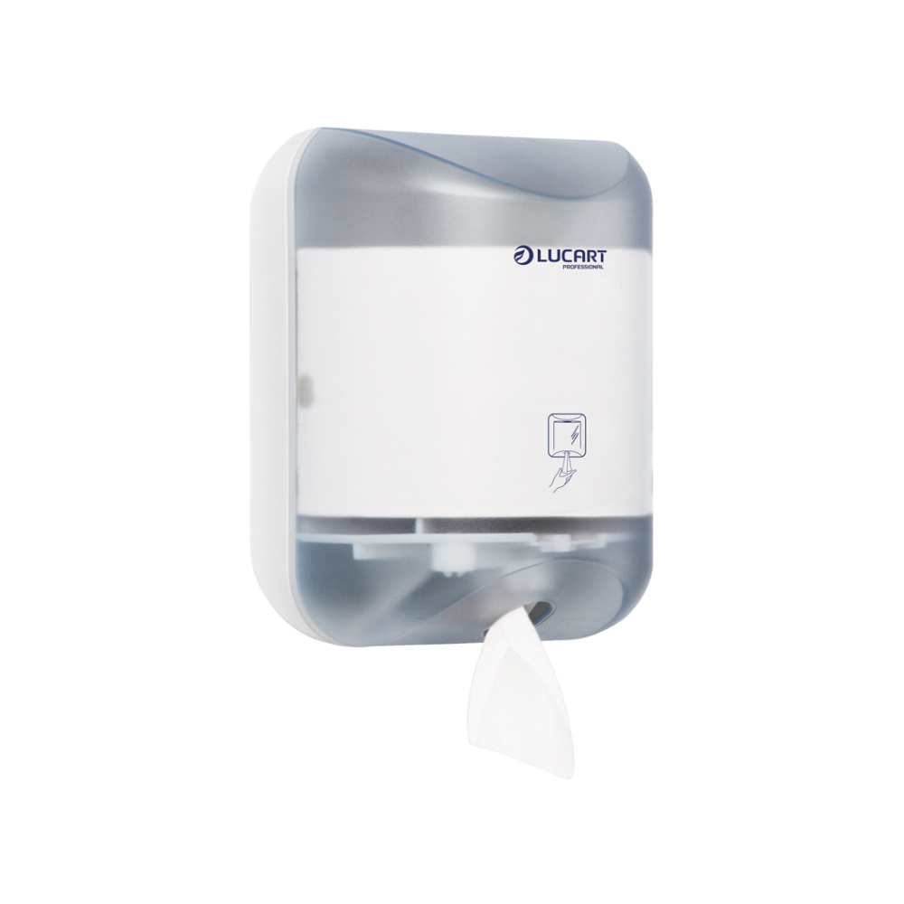 Adagoló toalettpapírhoz műanyag L-One Mini Lucart_892288W áttetsző fehér/fehér