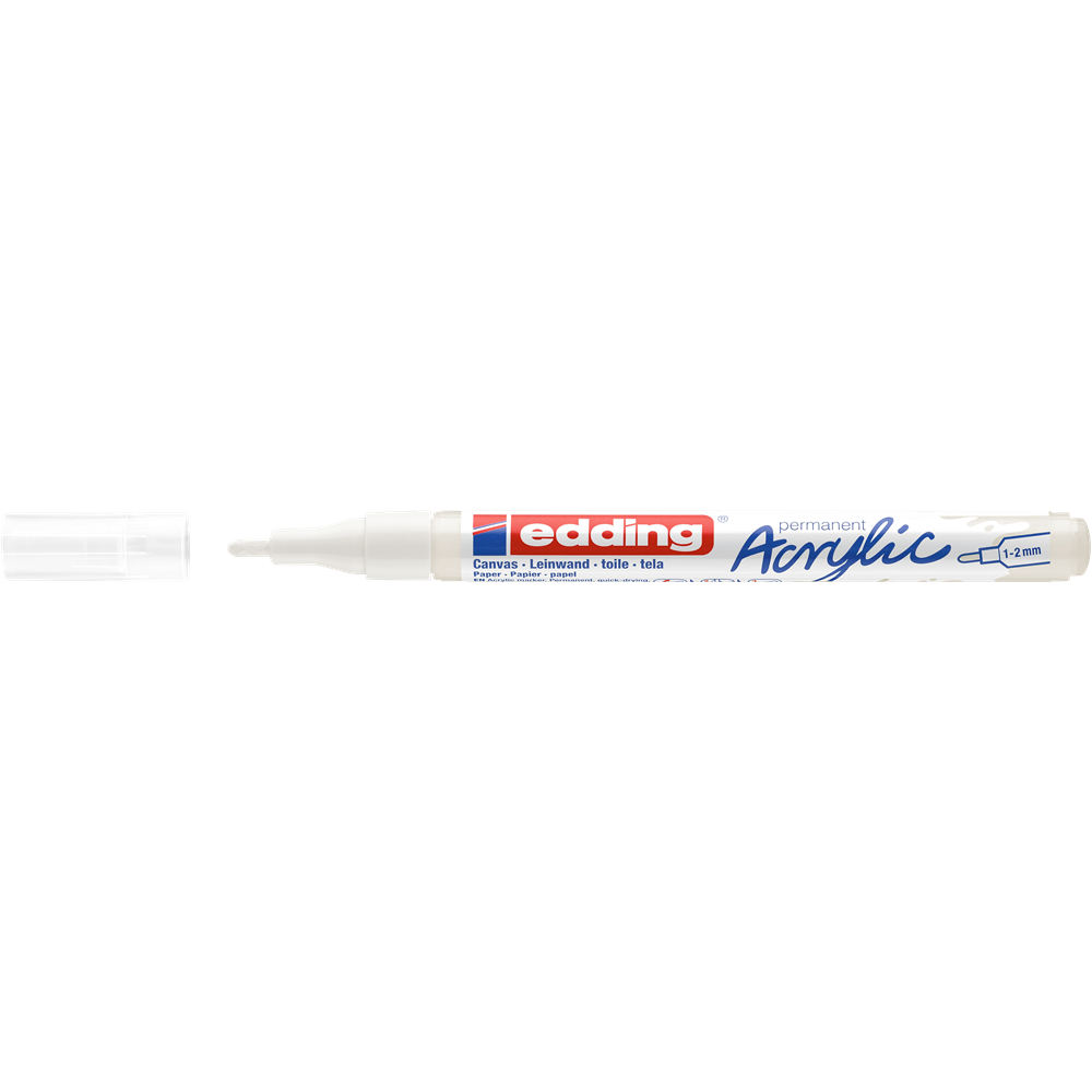 Akril marker 1-2mm, Edding 5300 fehér