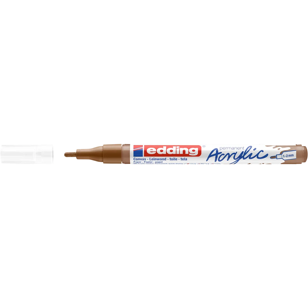 Akril marker 1-2mm, Edding 5300 mogyoró barna