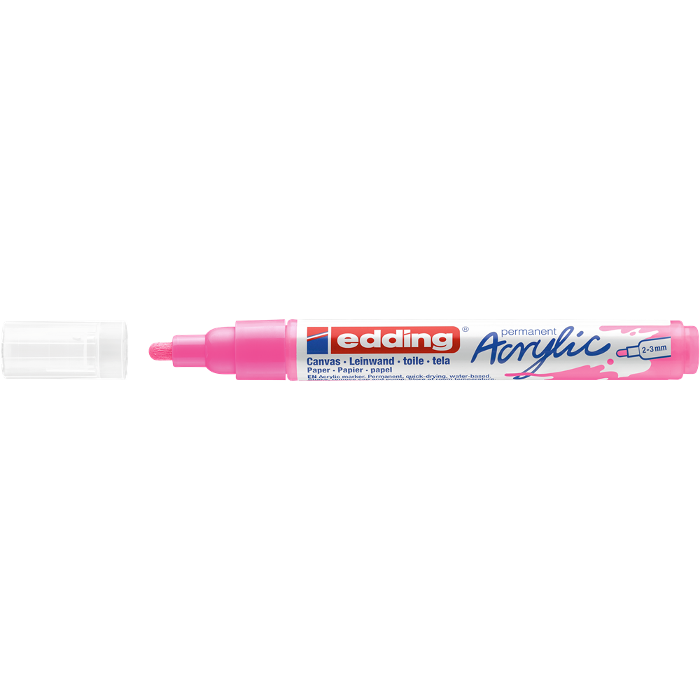 Akril marker 2-3mm, Edding 5100 neon rózsaszín