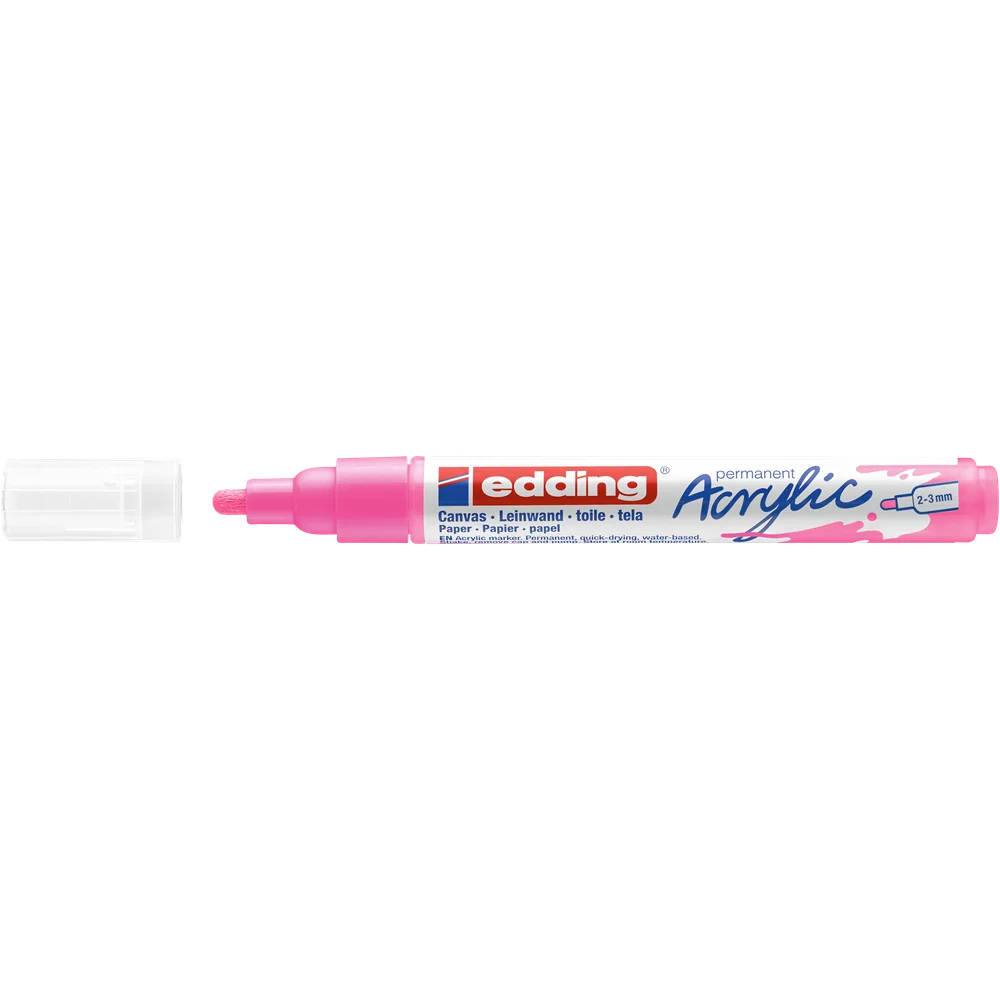 Akril marker 2-3mm, Edding 5100 neon rózsaszín
