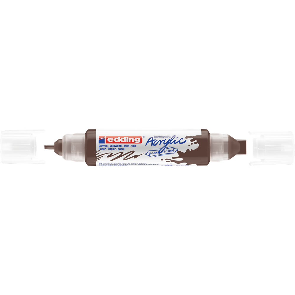 Akril marker 2-3mm, és 5-10mm, 3D kétvégű Edding 5400 barna