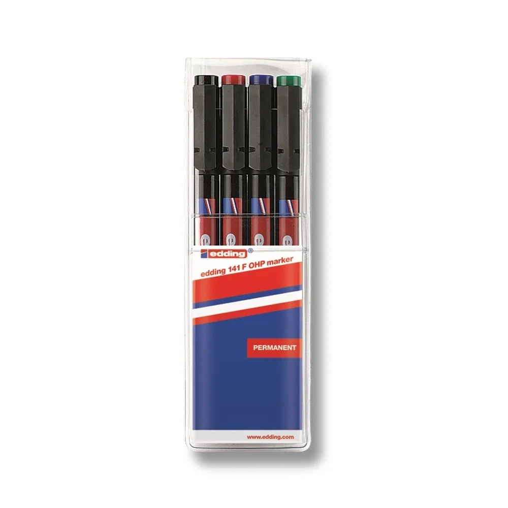 Alkoholos marker készlet 0,6mm, 141F OHP Edding 4 klf. szín