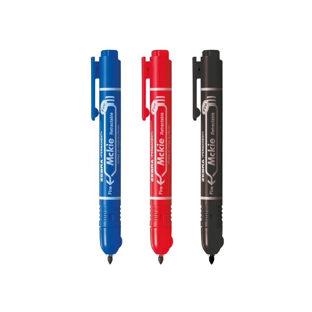 Alkoholos marker 1,3 mm, nyomógombos, Zebra Mckie Retractable írásszín kék - Image 2