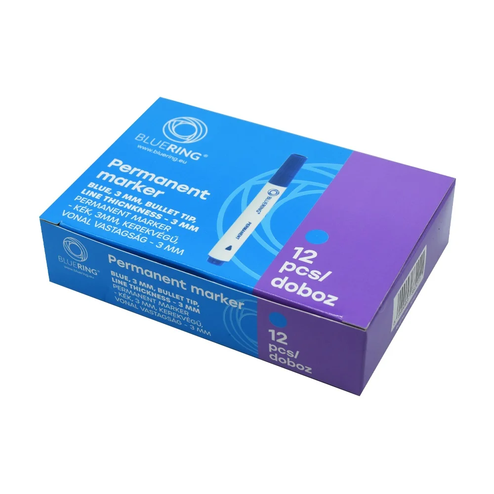 Alkoholos marker 3mm, kerek végű Bluering® kék - Image 2