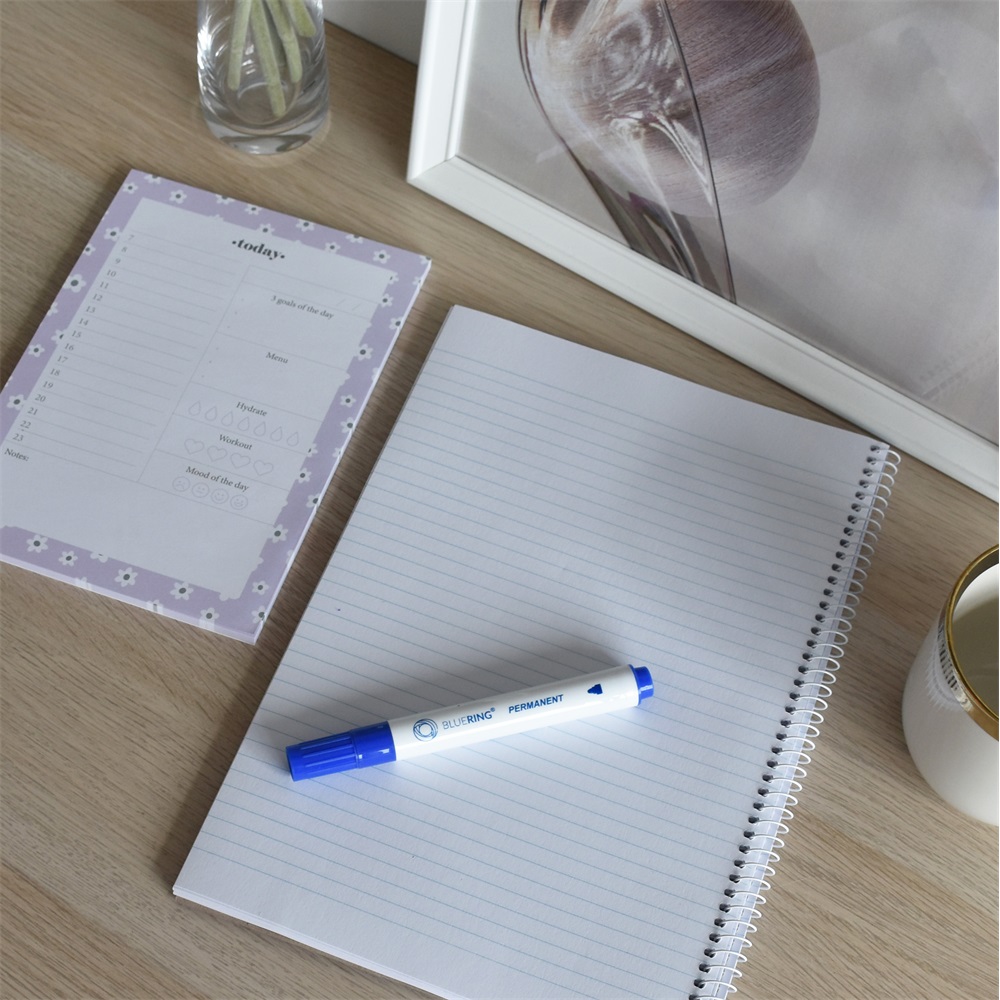 Alkoholos marker 3mm, kerek végű Bluering® kék - Image 3