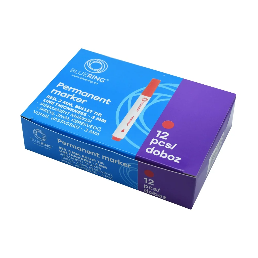 Alkoholos marker 3mm, kerek végű Bluering® piros - Image 2