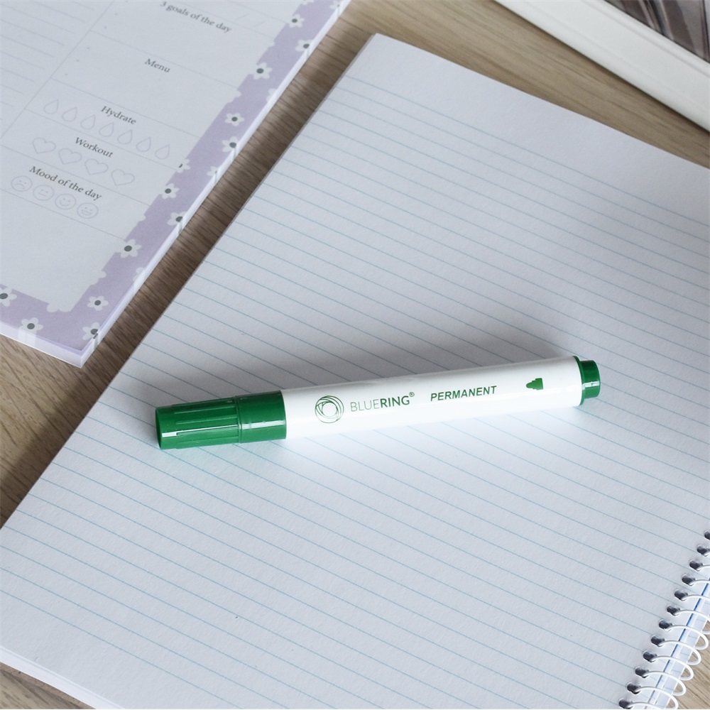 Alkoholos marker 3mm, kerek végű Bluering® zöld - Image 2