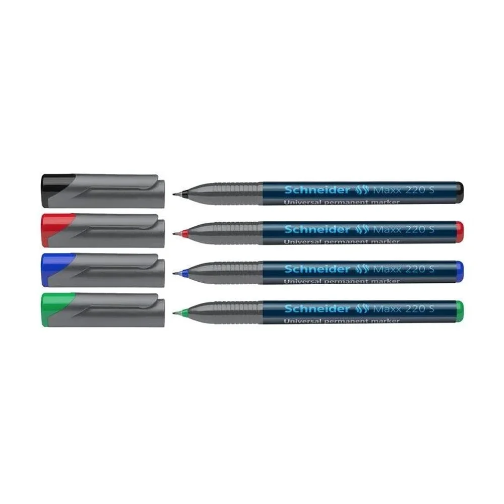 Alkoholos marker OHP 0,4mm tűhegyű Schneider Maxx 220 S 4 klf. szín - Image 2