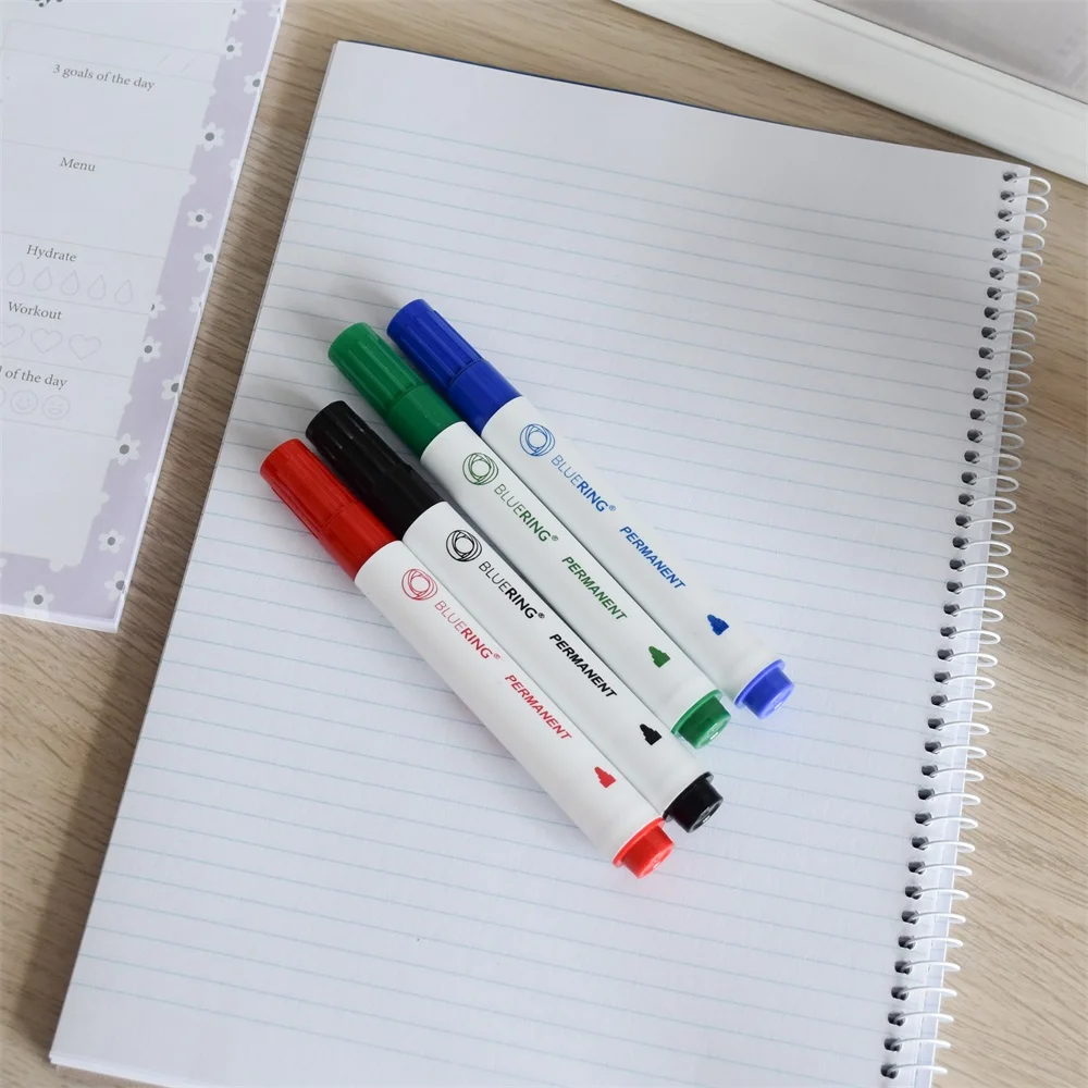 Alkoholos marker készlet, 3mm, kerek hegyű 4-es készlet Bluering® - Image 3
