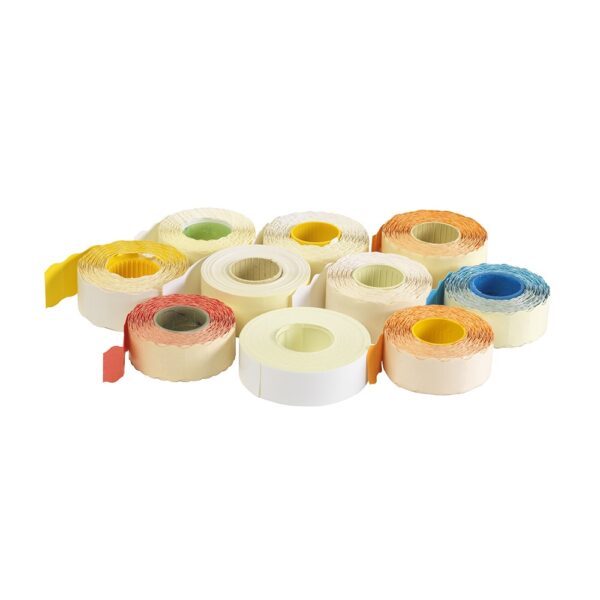 Árazószalag 25x16mm, stancolt 10 tekercs/csomag, sárga