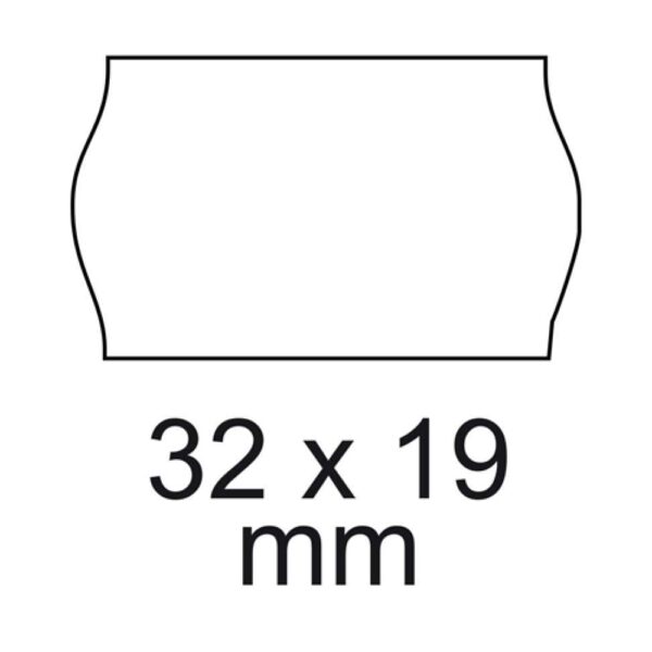 Árazószalag 32x19mm, stancolt 10 tekercs/csomag, fehér