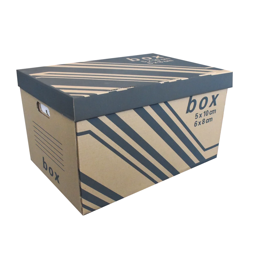 Archiváló konténer karton doboz fedeles 52x35x30cm, külön záródó levehető fedéllel Fornax - Image 2