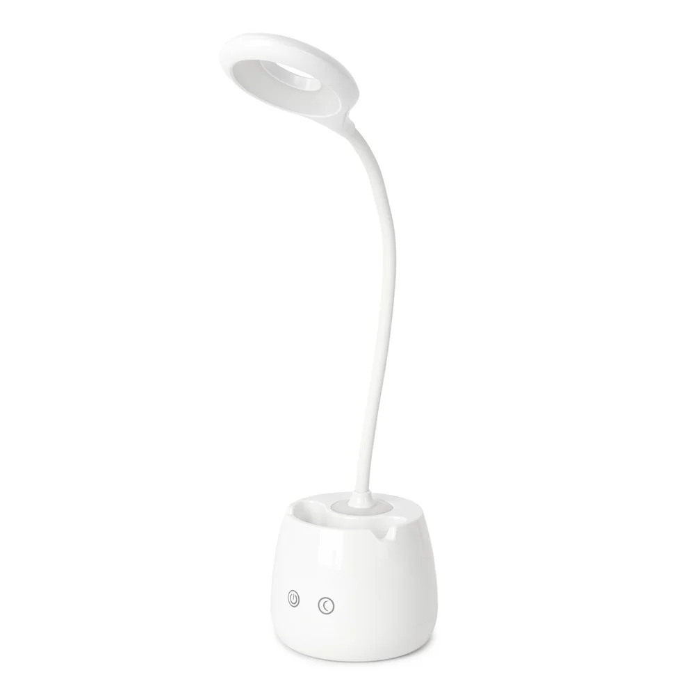Asztali LED lámpa, tolltartóval, 5W, 6400K, AVIDE, fehér