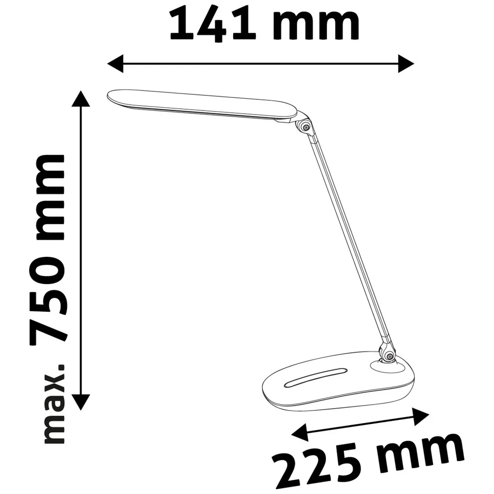 Asztali LED lámpa, érintésvezérelt, dimmelhető, 10W, 5000K, AVIDE, fekete - Image 3
