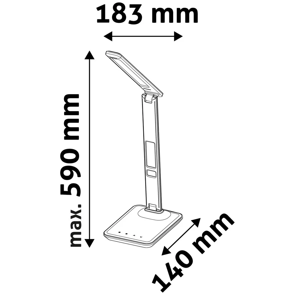 Asztali LED lámpa, Nathan, kijelzős, 6W, 5000K, AVIDE, fekete - Image 3