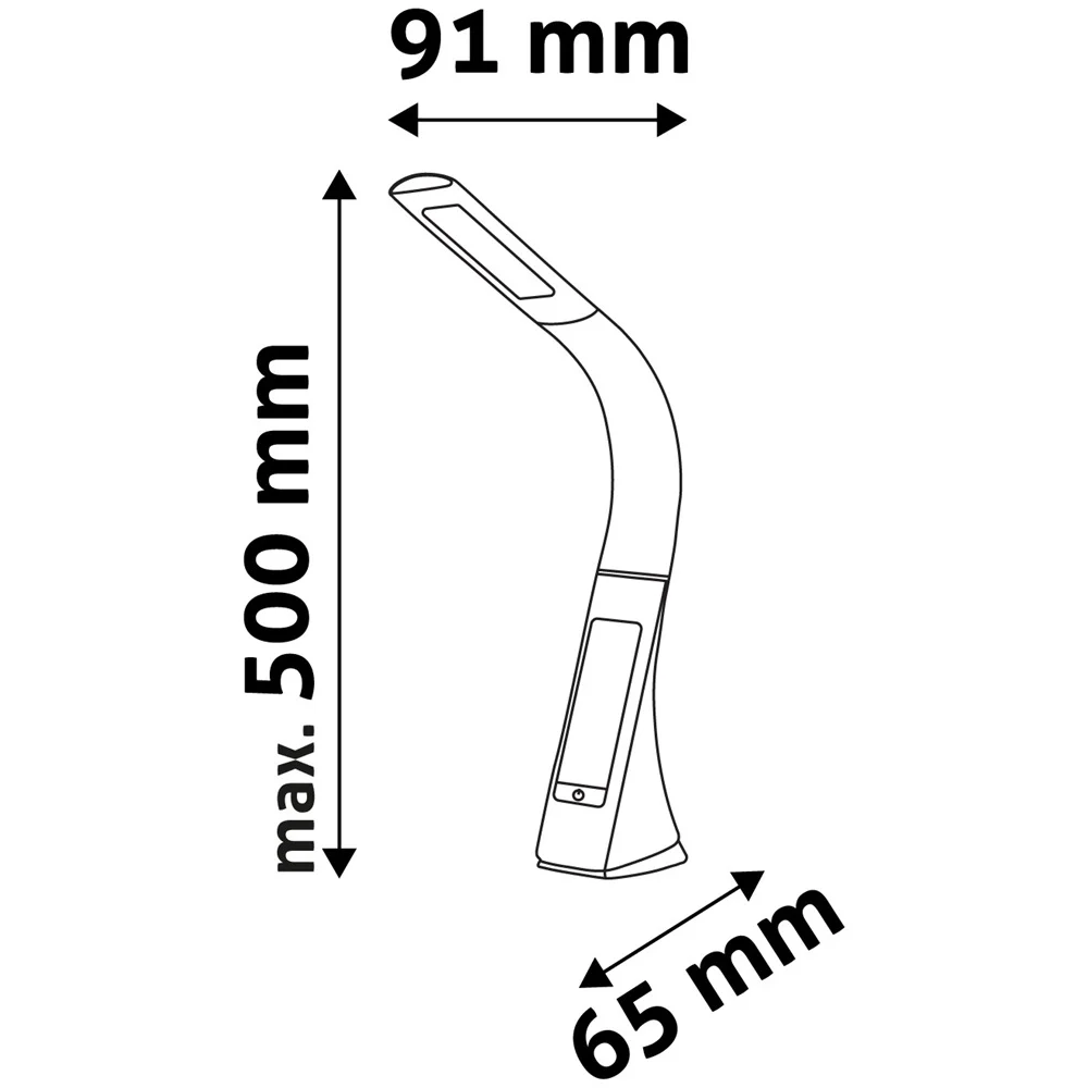 Asztali LED lámpa, Luna, kijelzős, 6W, 6400K, AVIDE, fehér - Image 4