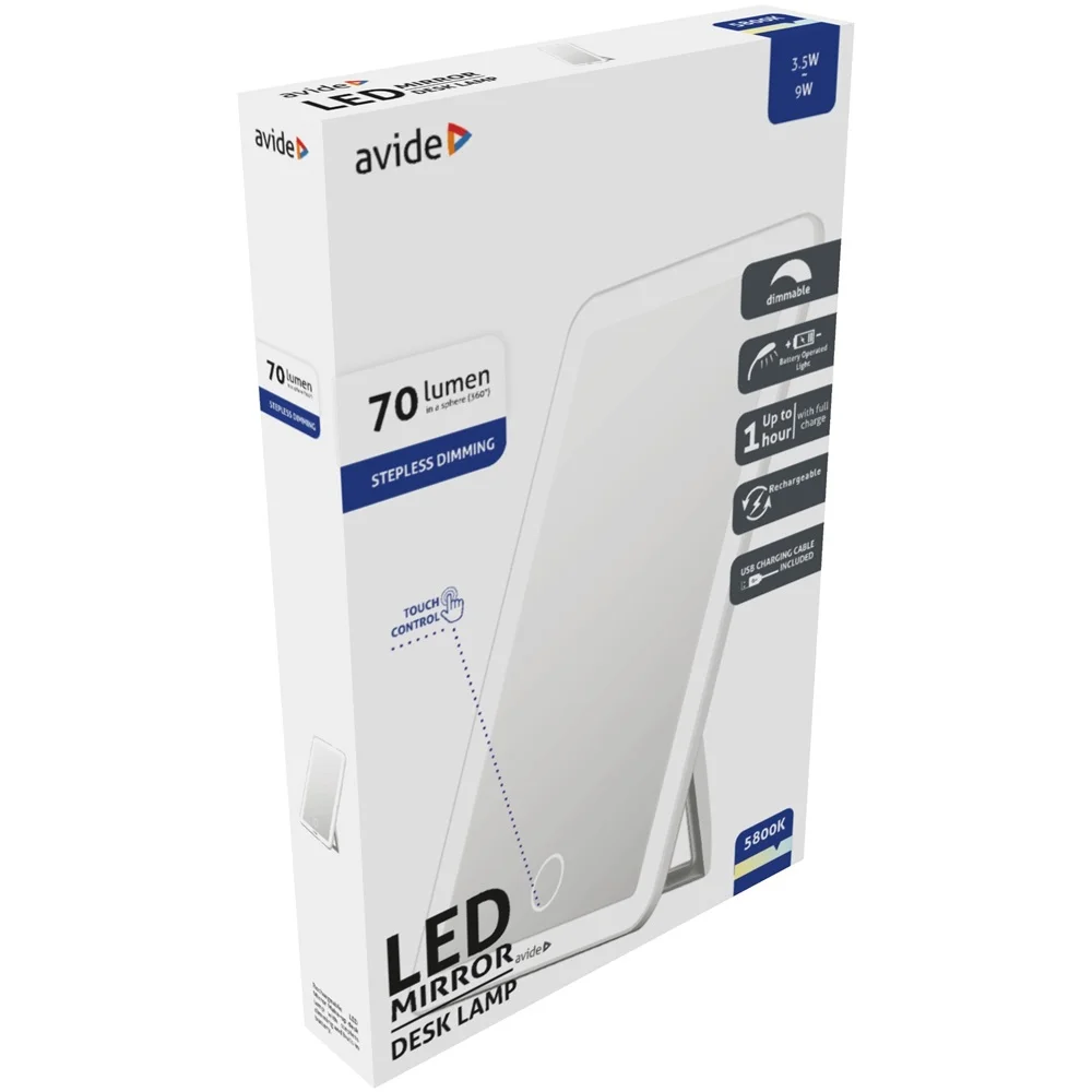 Világítós sminktükör, LED, 3,5W, AVIDE, adapterrel - Image 2