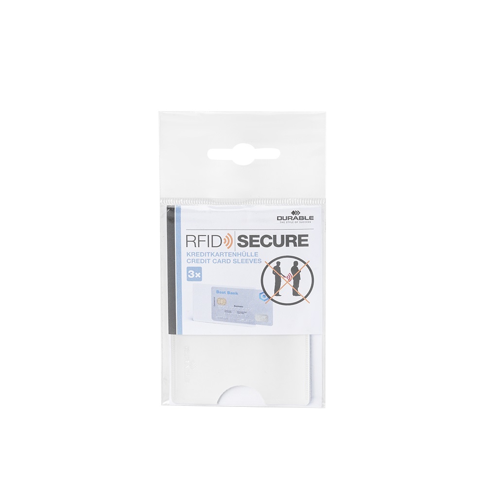 Bankkártya tok 54x86mm, 1 db-os RFID védelem 3 db/csomag, Durable - Image 2