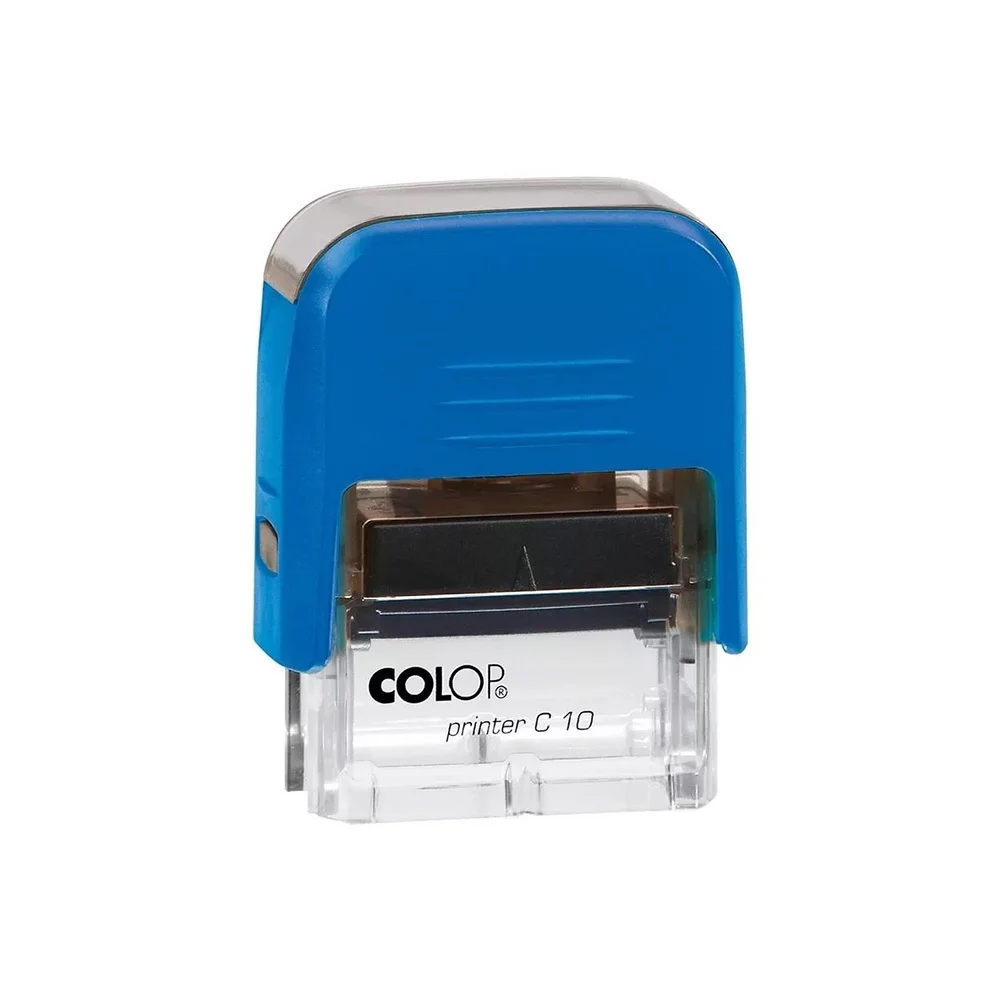 Bélyegző C10 Printer Colop átlátszó kék ház/fekete párna - Image 2