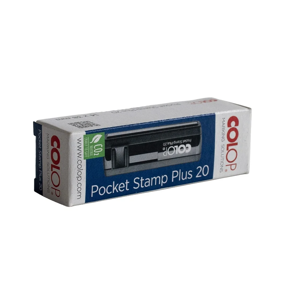 Bélyegző Printer Colop Pocket Stamp 20 kék átlátszó ház kék párna - Image 4