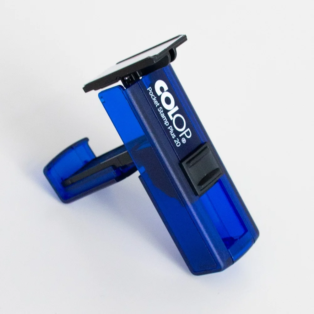 Bélyegző Printer Colop Pocket Stamp 20 kék átlátszó ház kék párna - Image 5