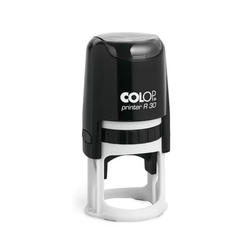 Bélyegző R30 Printer Colop fekete ház/ natúr párna kör lenyomat - Image 2