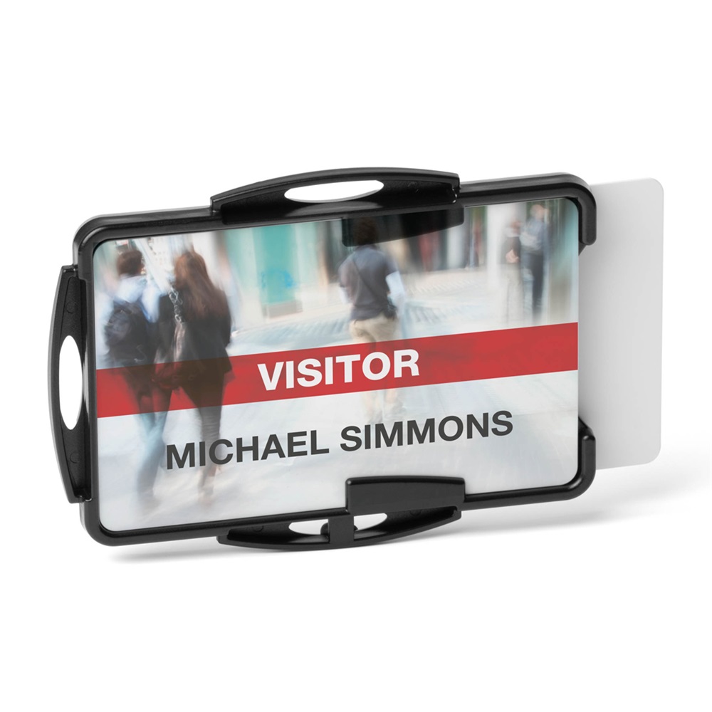 Biztonsági kártyatartó 2 kártyához Durable Eco fekete 10 db/csom - Image 2