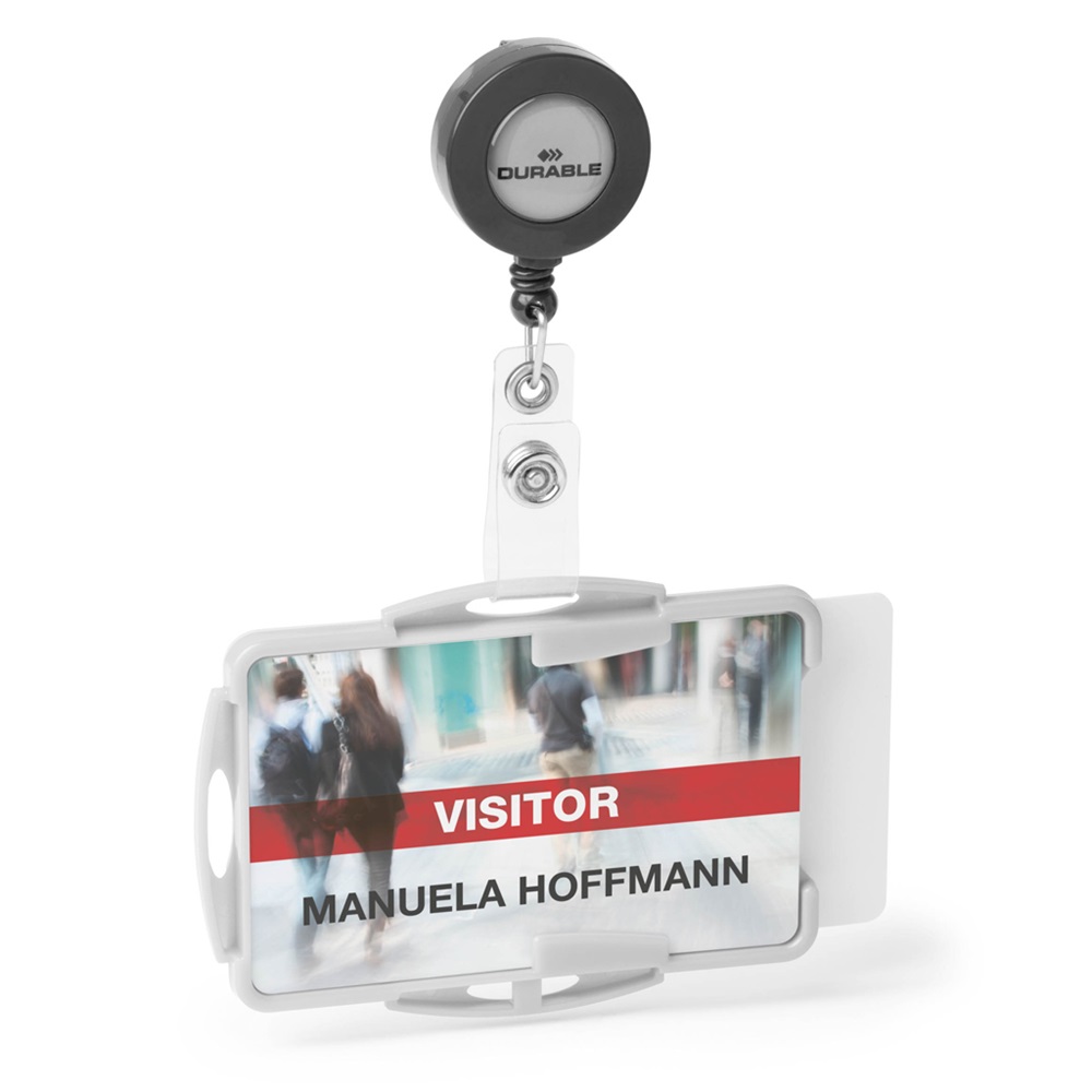 Biztonsági kártyatartó 2 kártyához Durable Eco szürke 10 db/csom - Image 5