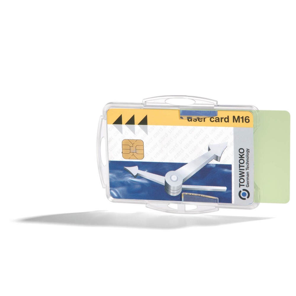 Biztonsági kártyatartó Durable 2 kártya számára, 10 db/csomag, áttetsző - Image 2