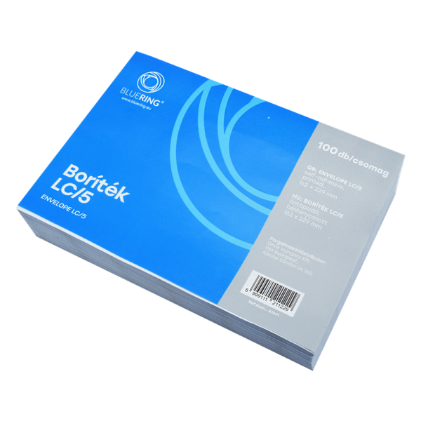 Boríték LC/5 öntapadó bélésnyomott 162×229mm Bluering® 100 db/csom fehér