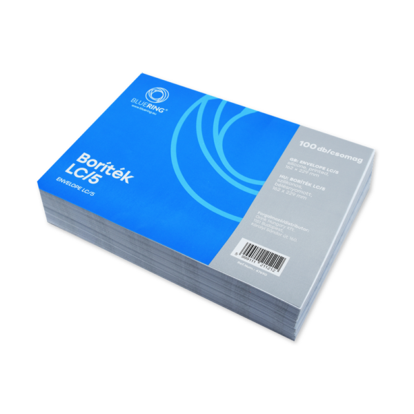 Boríték LC/5 szilikonos bélésnyomott 162×229mm Bluering® 100 db/csom fehér