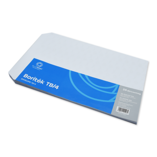 Boríték TB/4 öntapadó bélésnyomott 250x353mm Bluering® 25 db/csom fehér