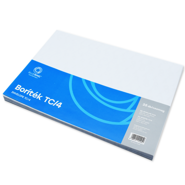 Boríték TC/4 szilikonos bélésnyomott 229x324mm Bluering® 25 db/csom fehér