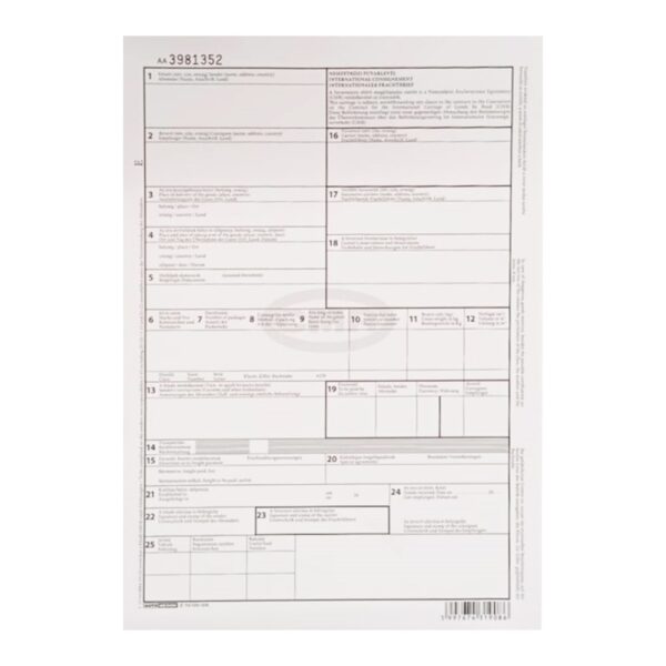 CMR nemzetközi fuvarlevél A4, 4lapos garnitúra B. CMR/4 Bluering®