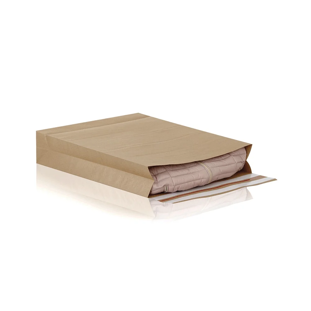 Csomagküldő webshop tasak 350x450x120mm, erős kraft papírból 200 db/doboz, E-green barna - Image 2