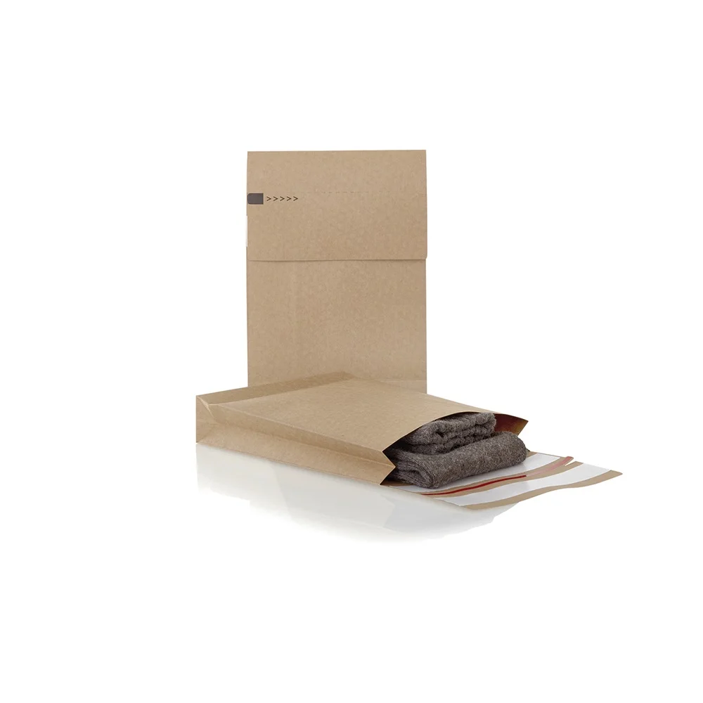 Csomagküldő webshop tasak 450x570x100mm, erős kraft papírból 100 db/doboz, E-green barna - Image 4