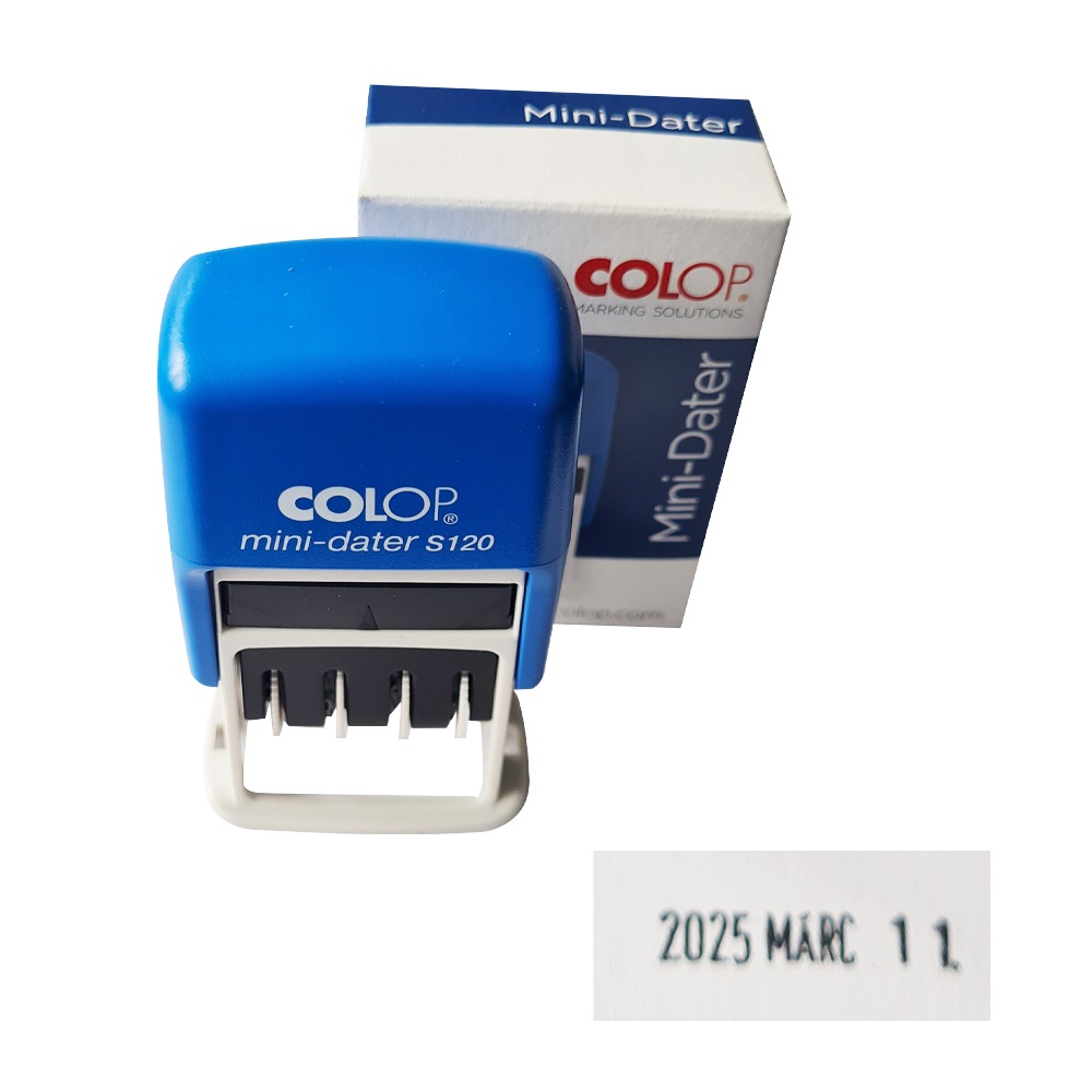 Dátumbélyegző S120 magyar nyelvű, év számmal- hónap betűvel-nap számmal mini Colop - Image 2