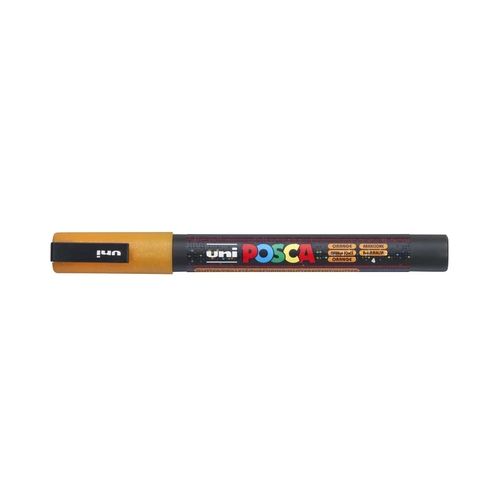 Dekormarker 0,9-1,3mm, Uni-Posca PC-3ML csillámló narancs