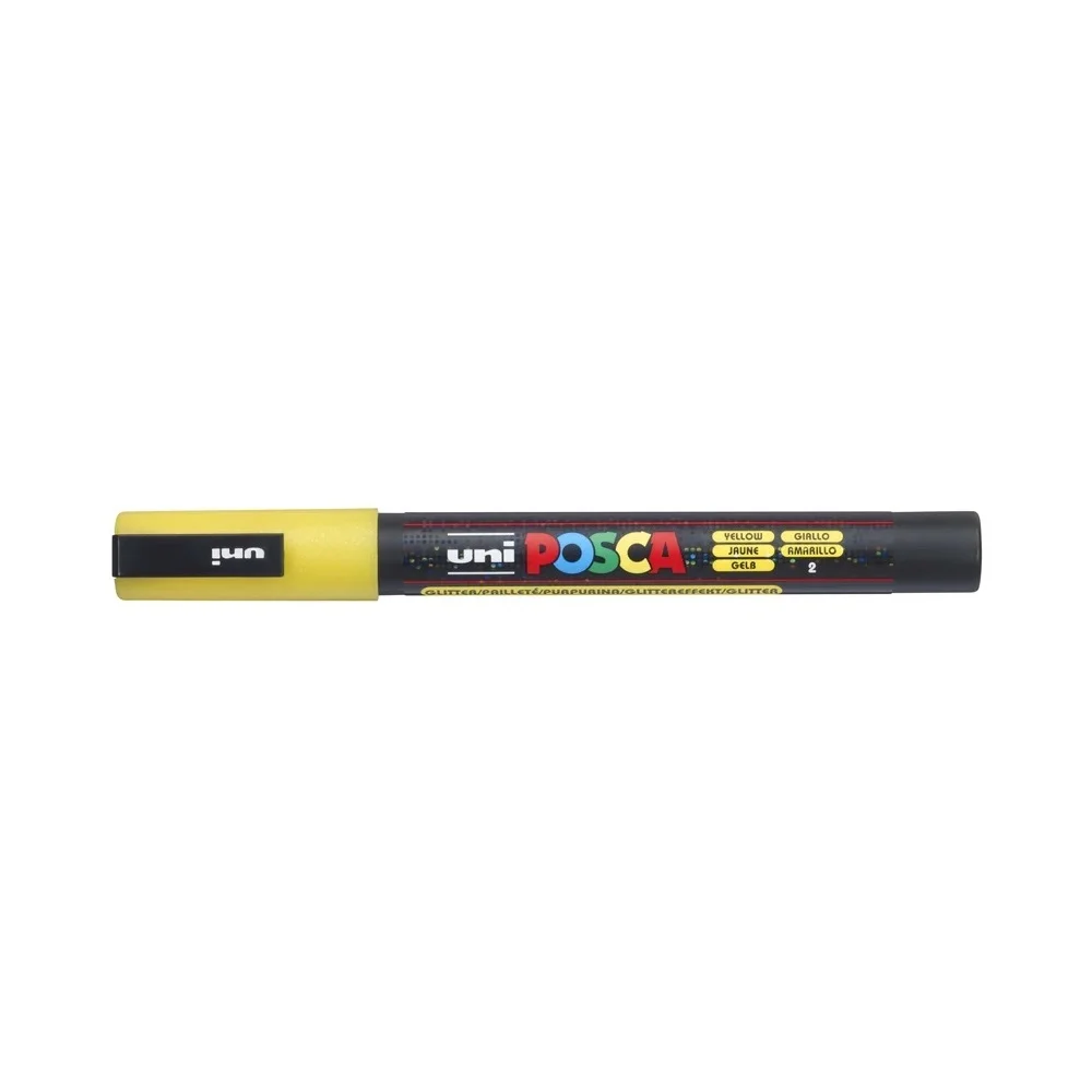 Dekormarker 0,9-1,3mm, Uni-Posca PC-3ML csillámló sárga