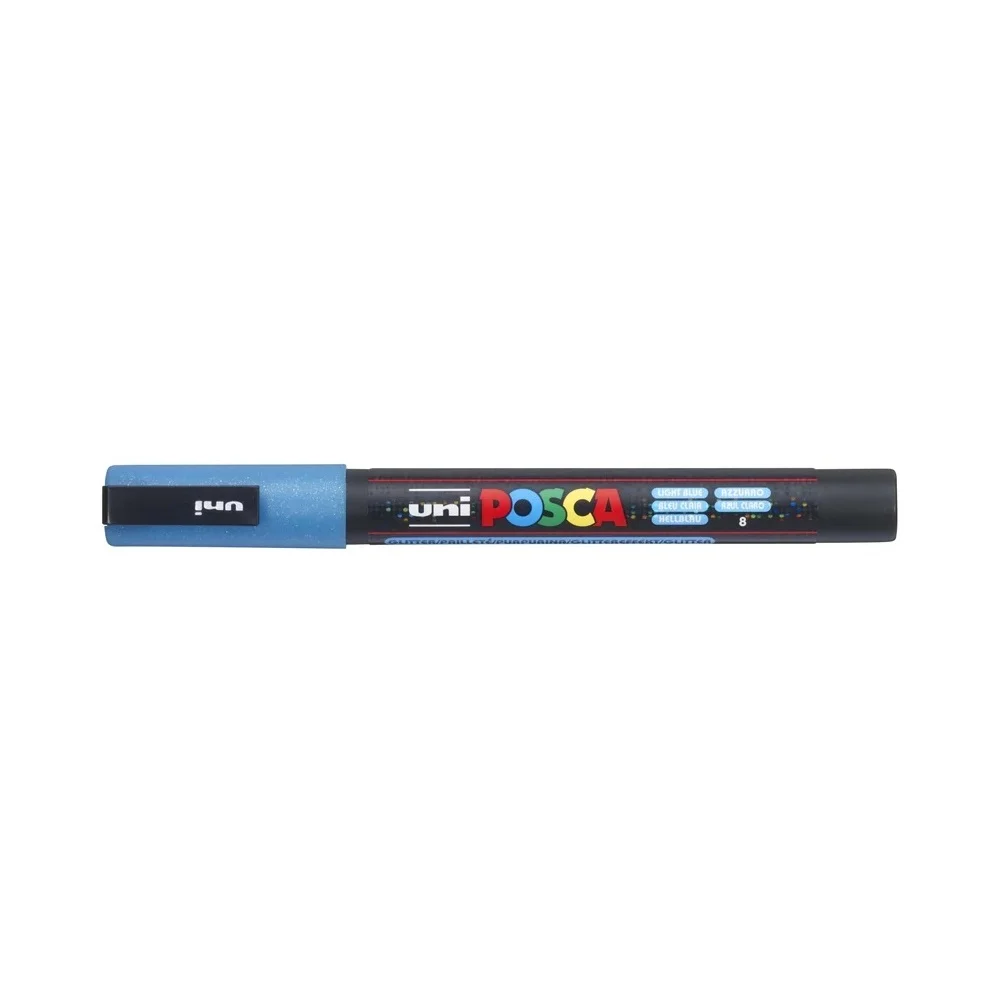 Dekormarker 0,9-1,3mm, Uni-Posca PC-3ML csillámló világoskék