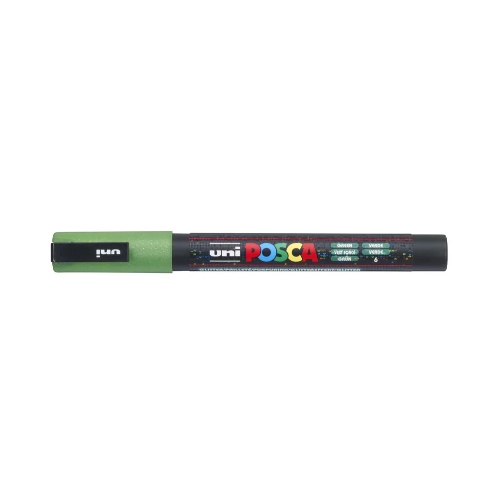 Dekormarker 0,9-1,3mm, Uni-Posca PC-3ML csillámló zöld