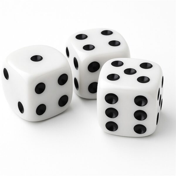 Dobókocka 15x15mm, műanyag, 3db/csomag, Nebulo