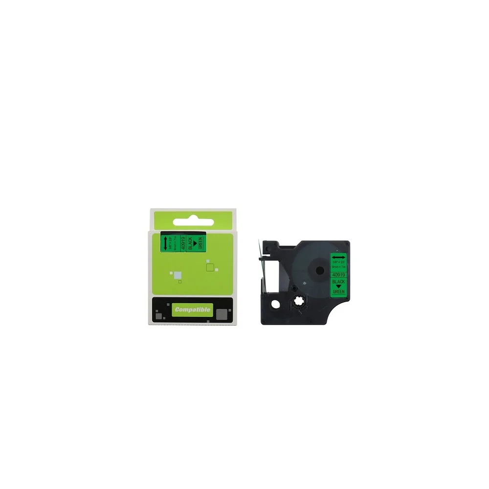 Feliratozógép szalag kompatibilis Dymo S0720740/40919 9mmx7m ECO fekete/zöld