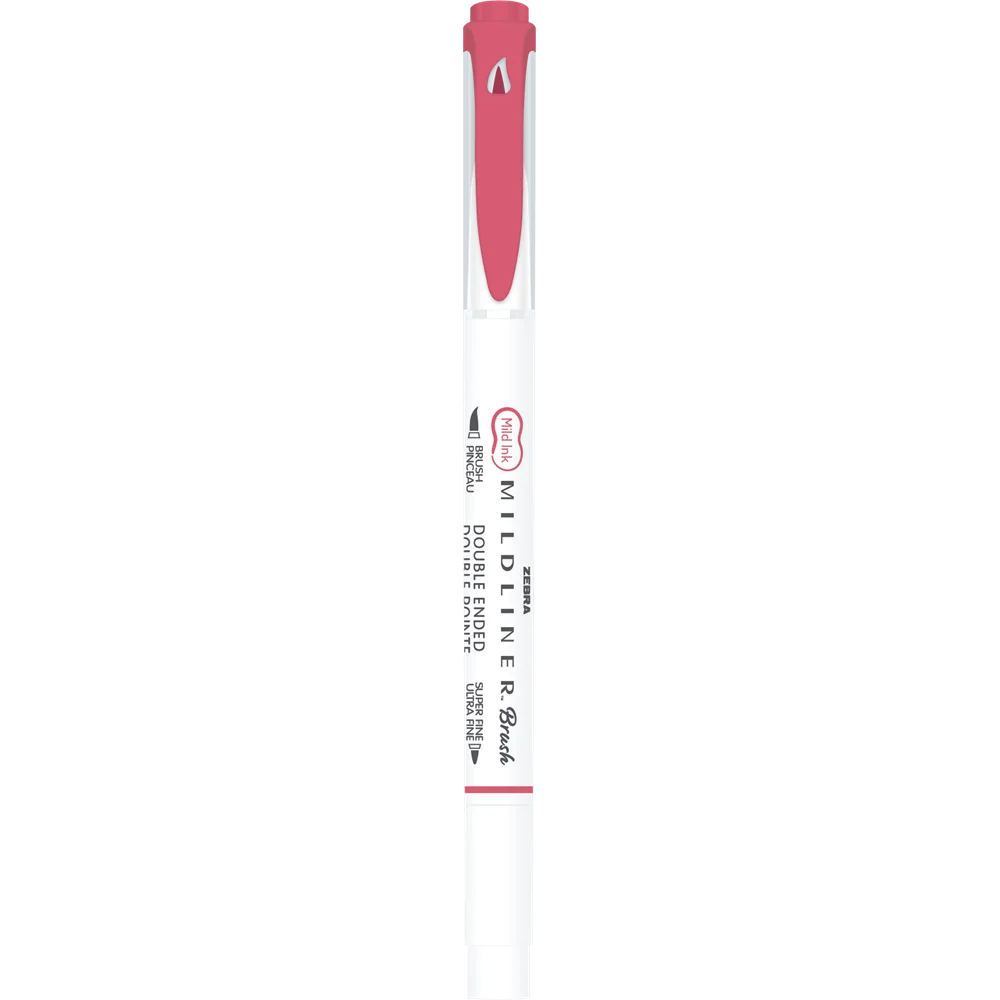 Ecsettol kétvégű Zebra Mildliner Cool & Refined, piros