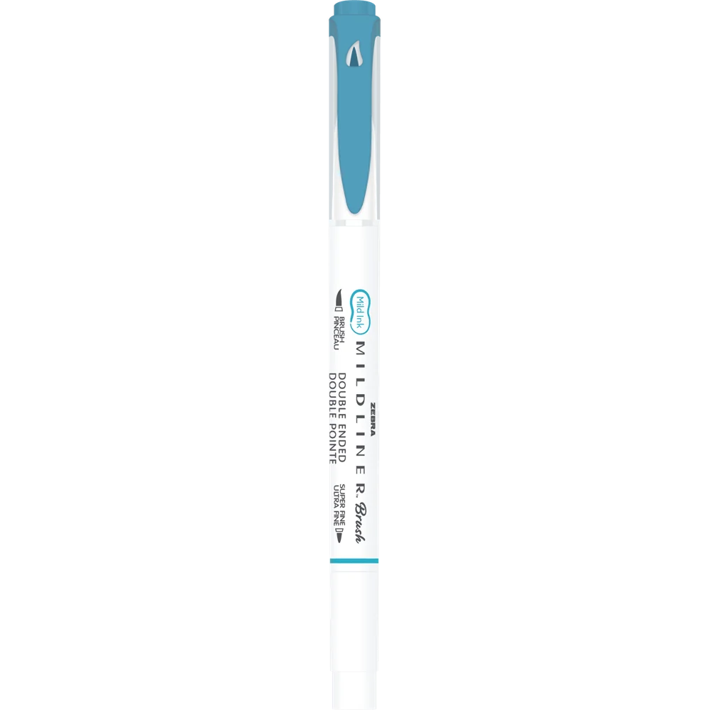 Ecsettol kétvégű Zebra Mildliner Warm, füstkék
