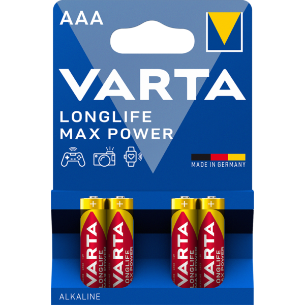 Elem AAA mikro LR03 Longlife Max Power 4 db/csomag, Varta