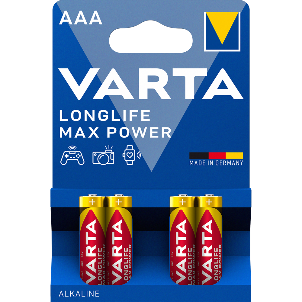 Elem AAA mikro LR03 Longlife Max Power 4 db/csomag, Varta