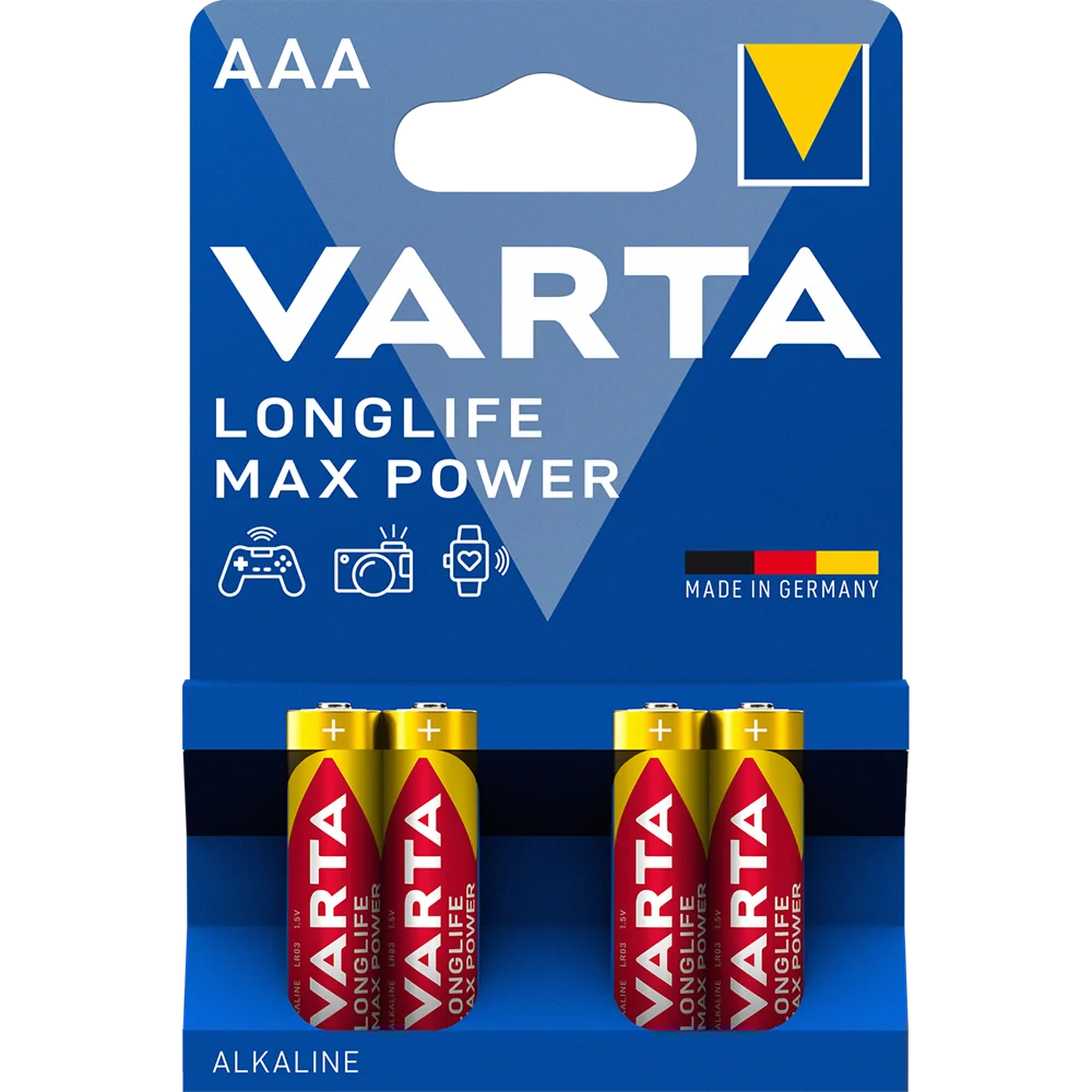 Elem AAA mikro LR03 Longlife Max Power 4 db/csomag, Varta