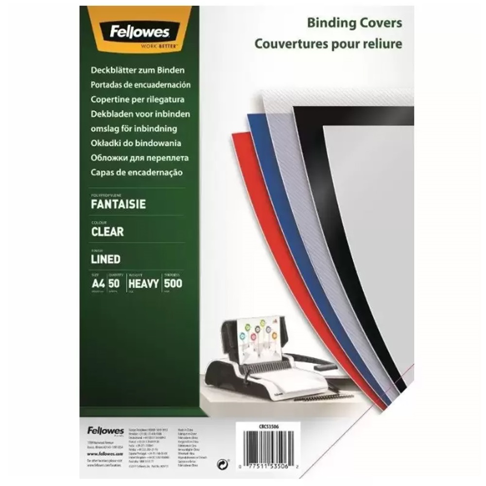 Előlap, A4, 500 mikron, 50 db/csomag, Fellowes® Fantaisie, áttetsző - Image 2